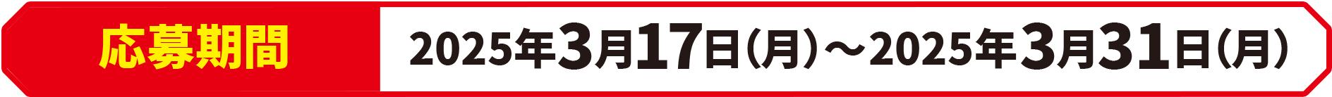 応募期間、2025年3月17日(月)〜2025年3月31日(月)
