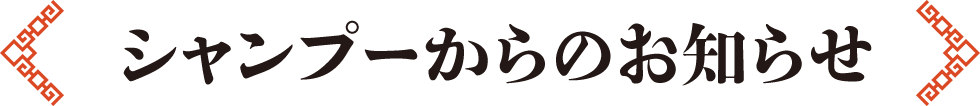 シャンプーからのお知らせ